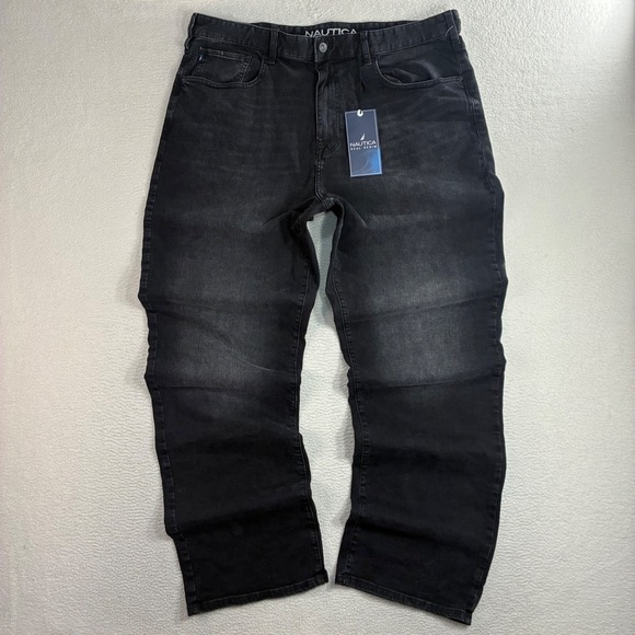 Nautica Other - Nautica Baggy Jeans Men 38x34 Black Loose Relaxed Straight Casual Stretch NWT